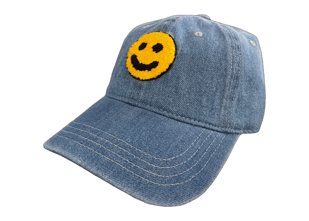 SMILEY FACE DENIM DAD HAT